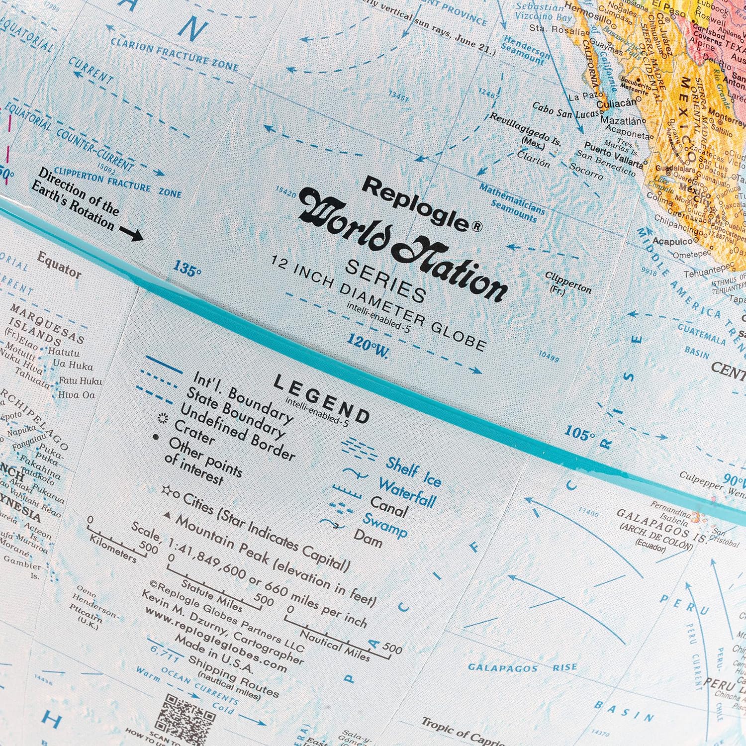 Replogle Globe - Educational Raised Political Relief & Mountains Ranges, Showcases Ocean Currents with 2023 Country Lines - Perfect for a Classroom