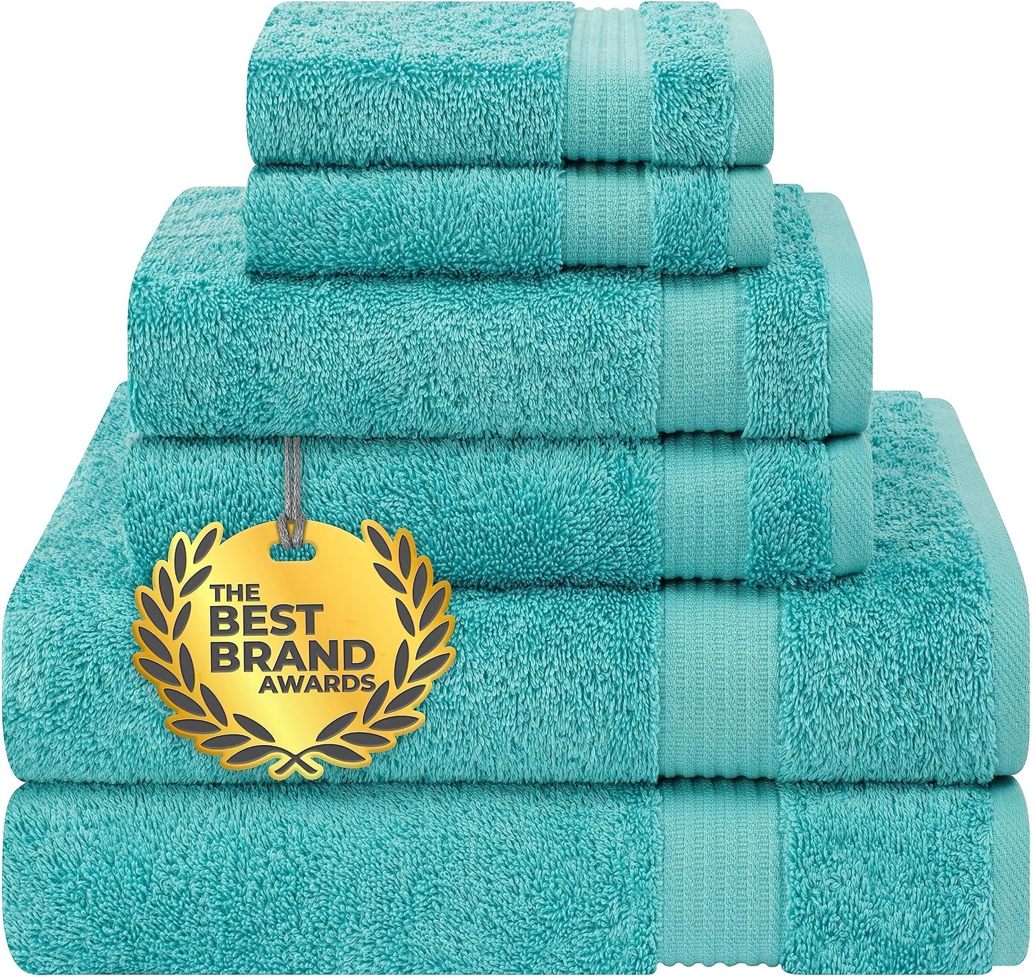 Cotton Paradise Towel Set of 6, 2 Bath Towels, 2 Hand Towels and 2 Washcloths Towels for Bathroom Sets, Smoke Gray