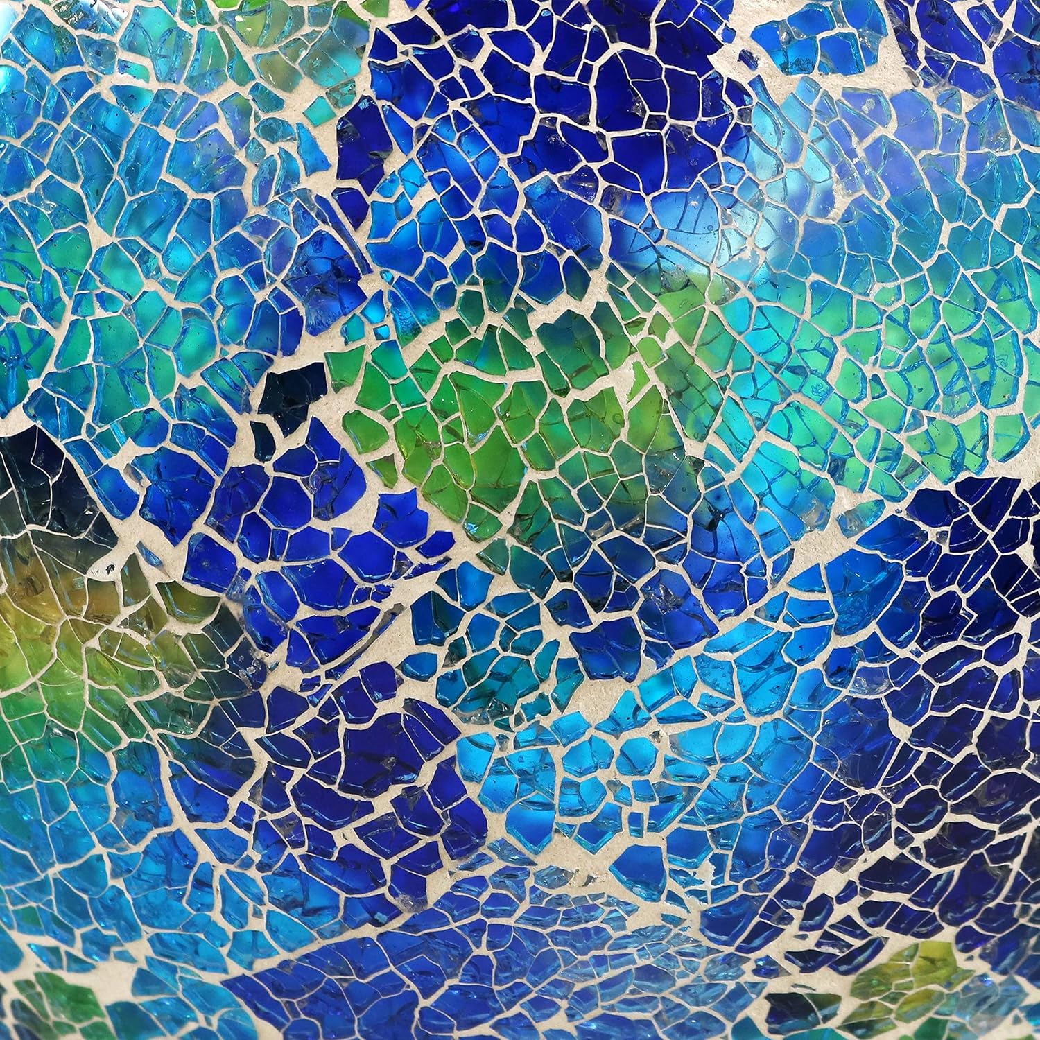 Sunnydaze Solar Gazing Ball for Garden, Mosaic Cool Blooms