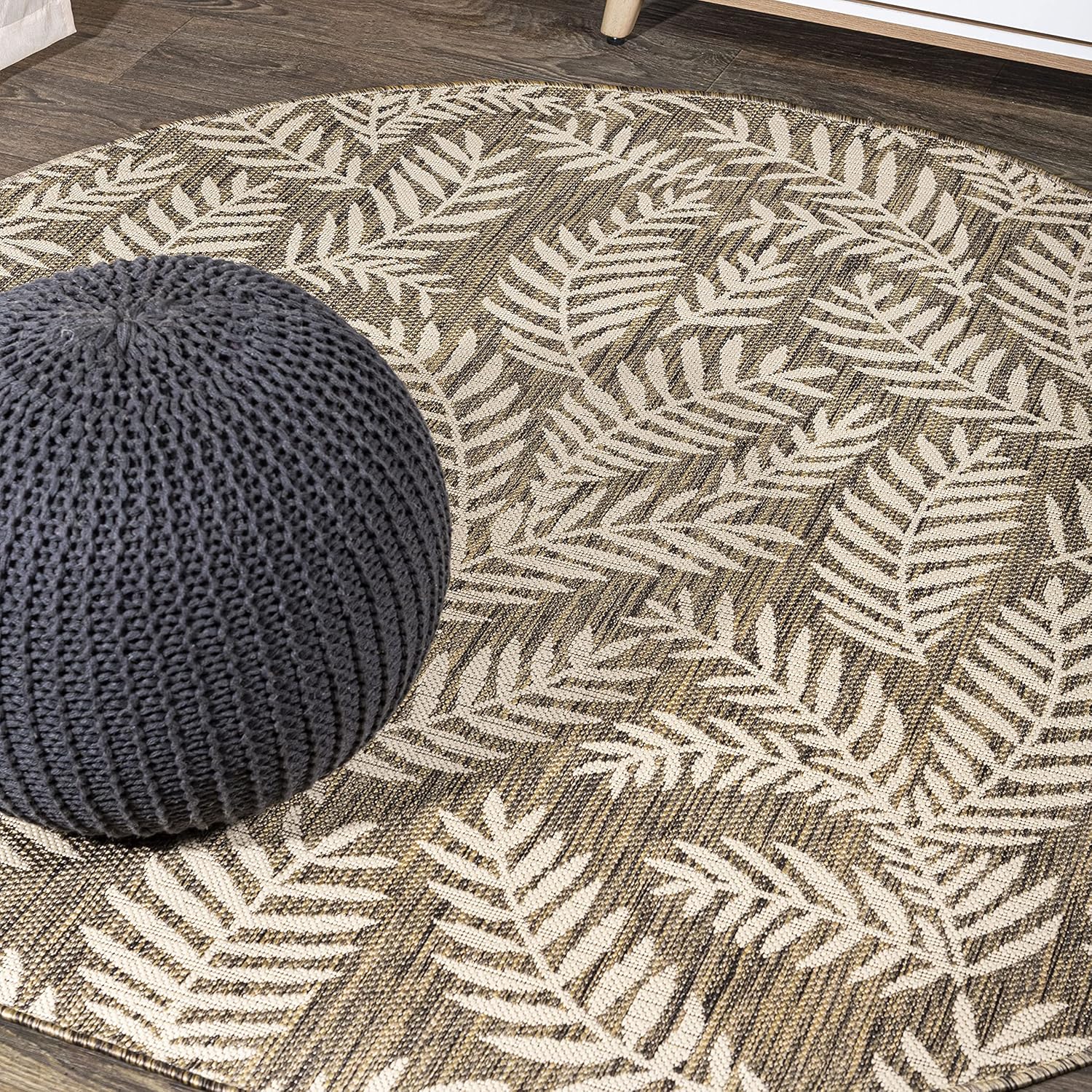 JONATHAN Y Palm Frond Indoor Outdoor Area Rug 3X5 Navy/Ivory, Nevis for Backyard, Patio, Porch, Easy-Cleaning, High Traffic, Pet-Friendly