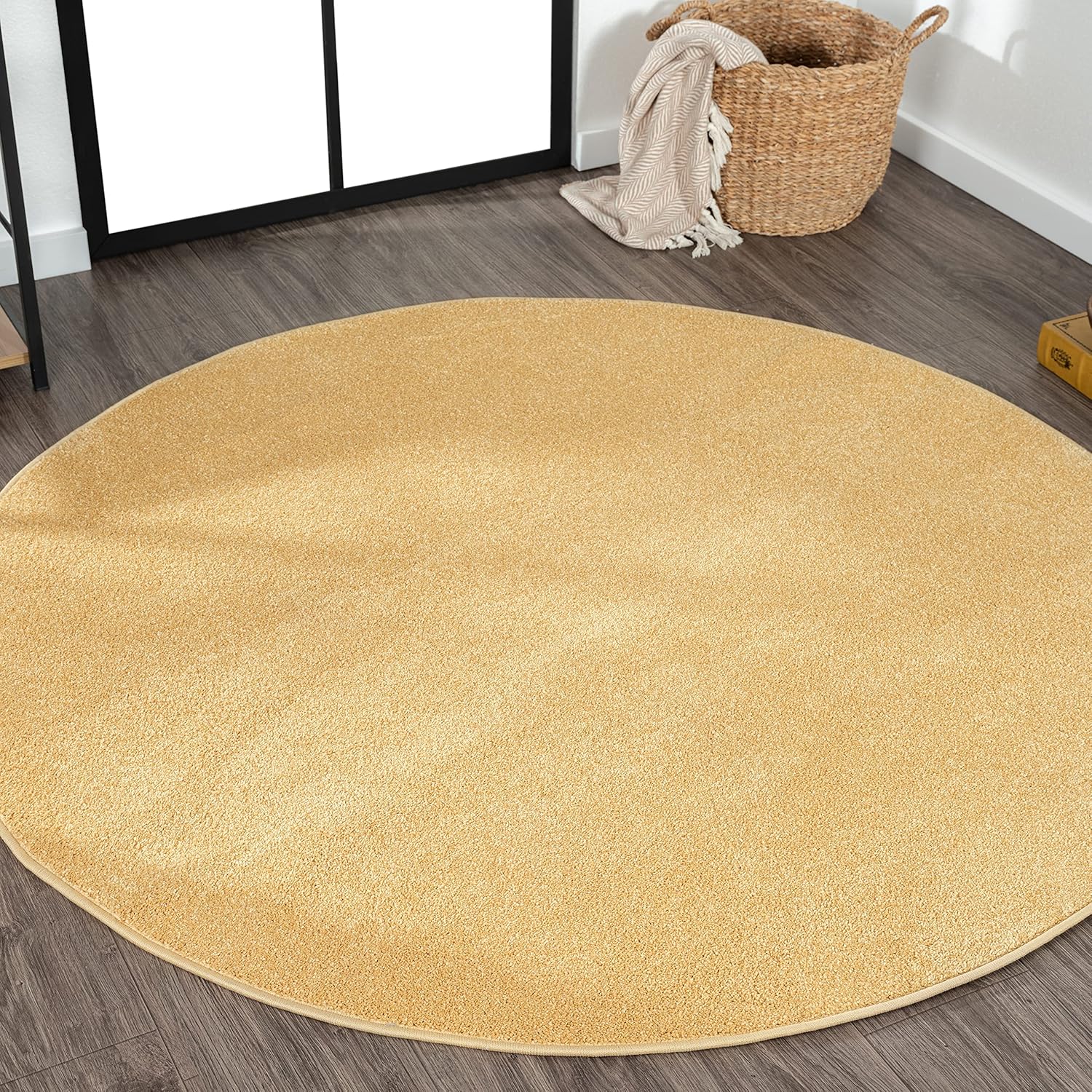 JONATHAN Y Haze Solid Low-Pile Brown Indoor Area Rug 8x10, Coastal, Bohemian, Minimalist, Classic, Easy-Cleaning for Living Room, Bedroom, Kitchen