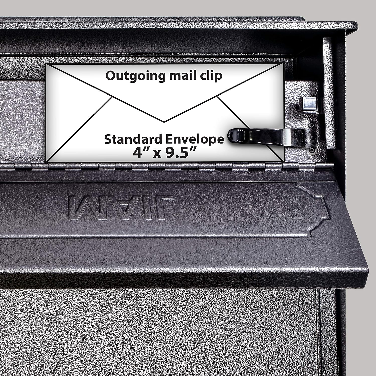 Mail Boss 7172 Townhouse Locking Security Wall Mount Mailbox, Black, Pack of 1 | Anti-pry locking door, classic stamped-panel design with decorative top cap, fixed slot fits envelopes and magazines.