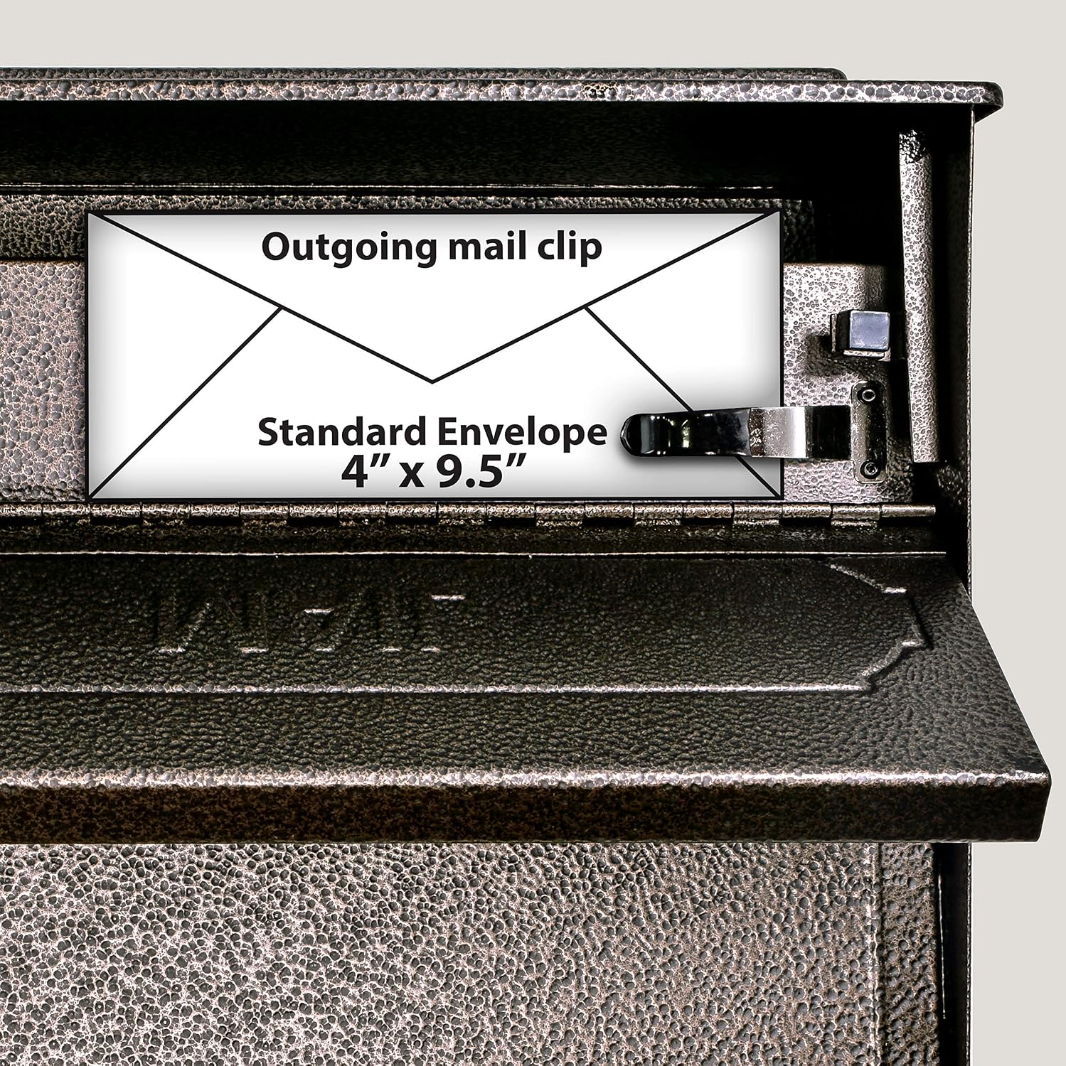 Mail Boss 7172 Townhouse Locking Security Wall Mount Mailbox, Black, Pack of 1 | Anti-pry locking door, classic stamped-panel design with decorative top cap, fixed slot fits envelopes and magazines.