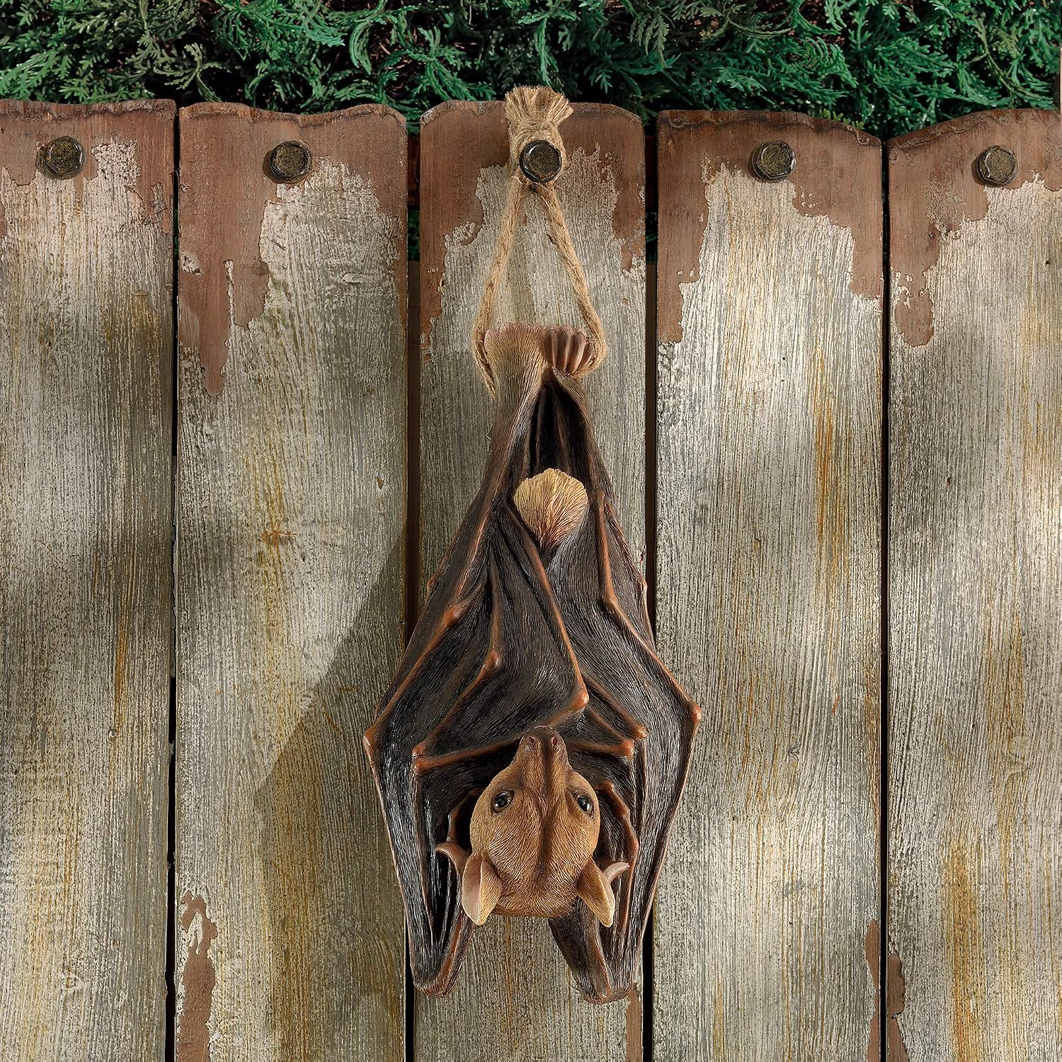 Design Toscano QM28985 Vampire Bat - Hanging Mega Bat Sculpture - Bat Figure - Halloween Bats,full color