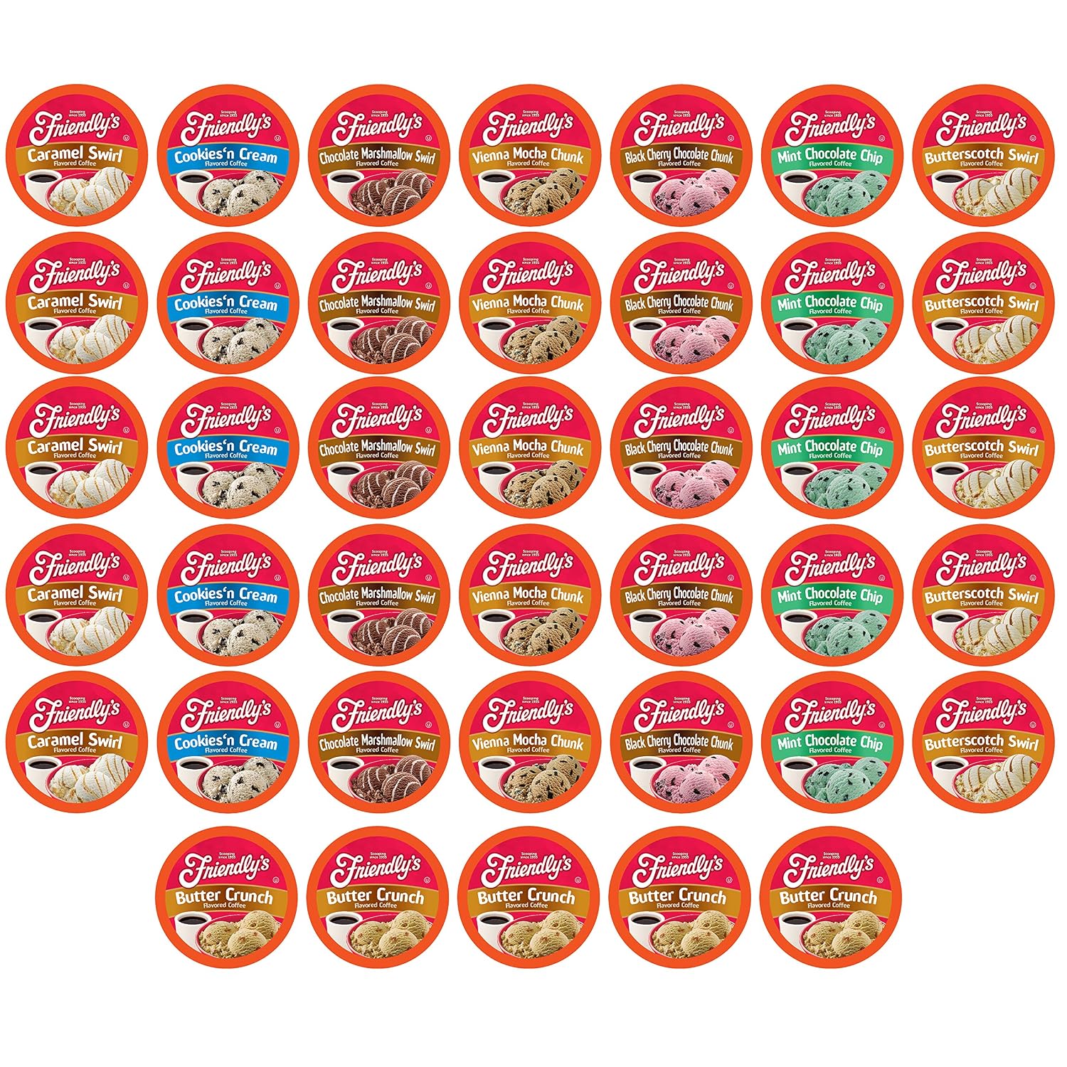 Friendly's Chocolate Mint Ice Cream Flavored Coffee Pods for Keurig K Cup Brewers, Mint Chocolate Chip, 40 Count (Pack of 1)