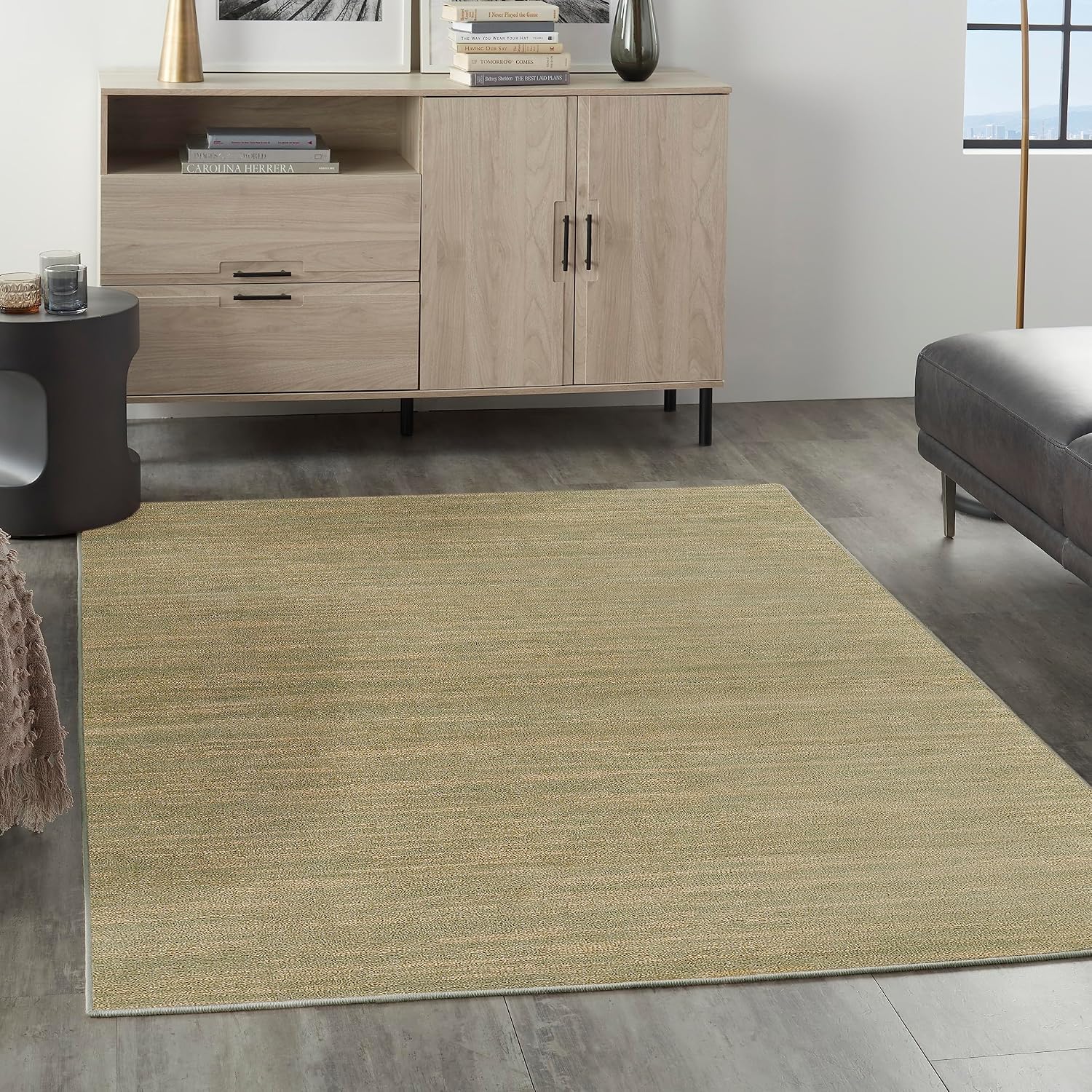 Nourison Home Essentials Indoor Outdoor Area Rug, Ivory Beige, 7' x 10'
