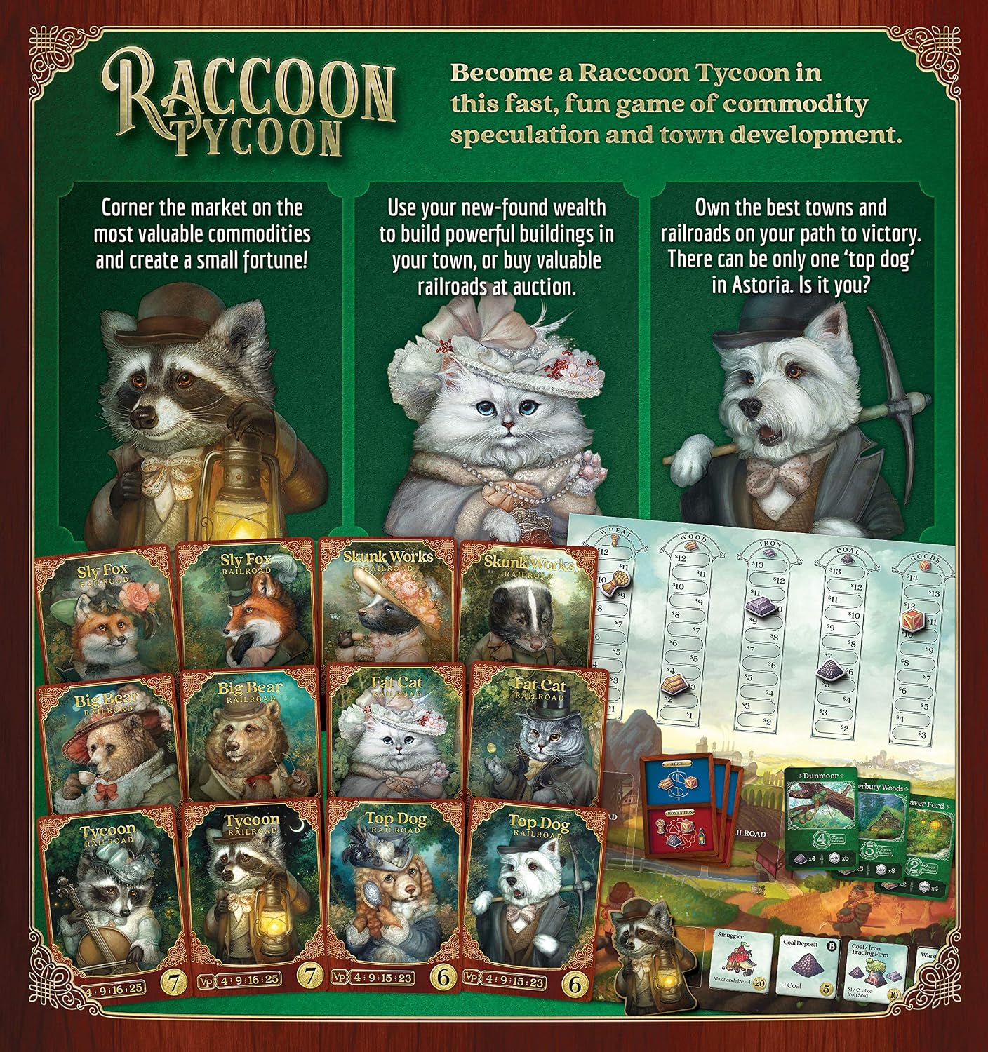 Raccoon Tycoon - Gateway Strategy Board Game for Adults and Family | Fast, Fun