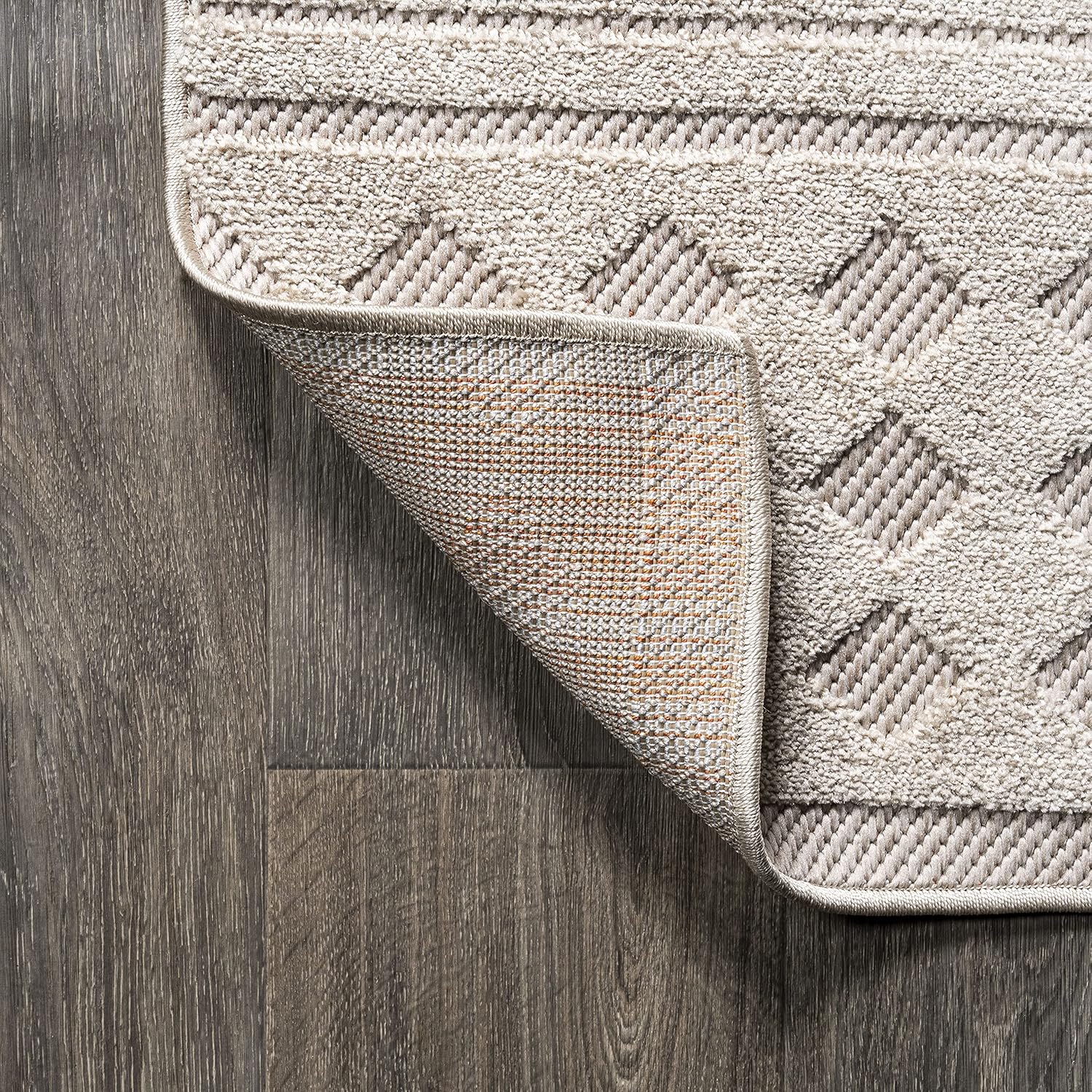 JONATHAN Y Moroccan Geometric Indoor Outdoor Area Rug 3X5 Beige, Xlendi High-Low Pile for Backyard, Patio, Porch, Easy-Cleaning, High Traffic