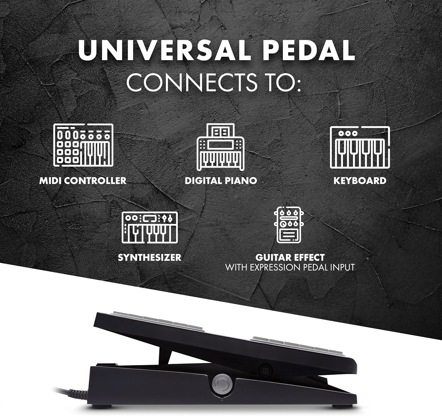 M-AUDIO EX-P Keyboard Expression Pedal | Universal Expression Pedal for MIDI Keyboards, MIDI Controllers, and Supported Guitar Effects Pedals
