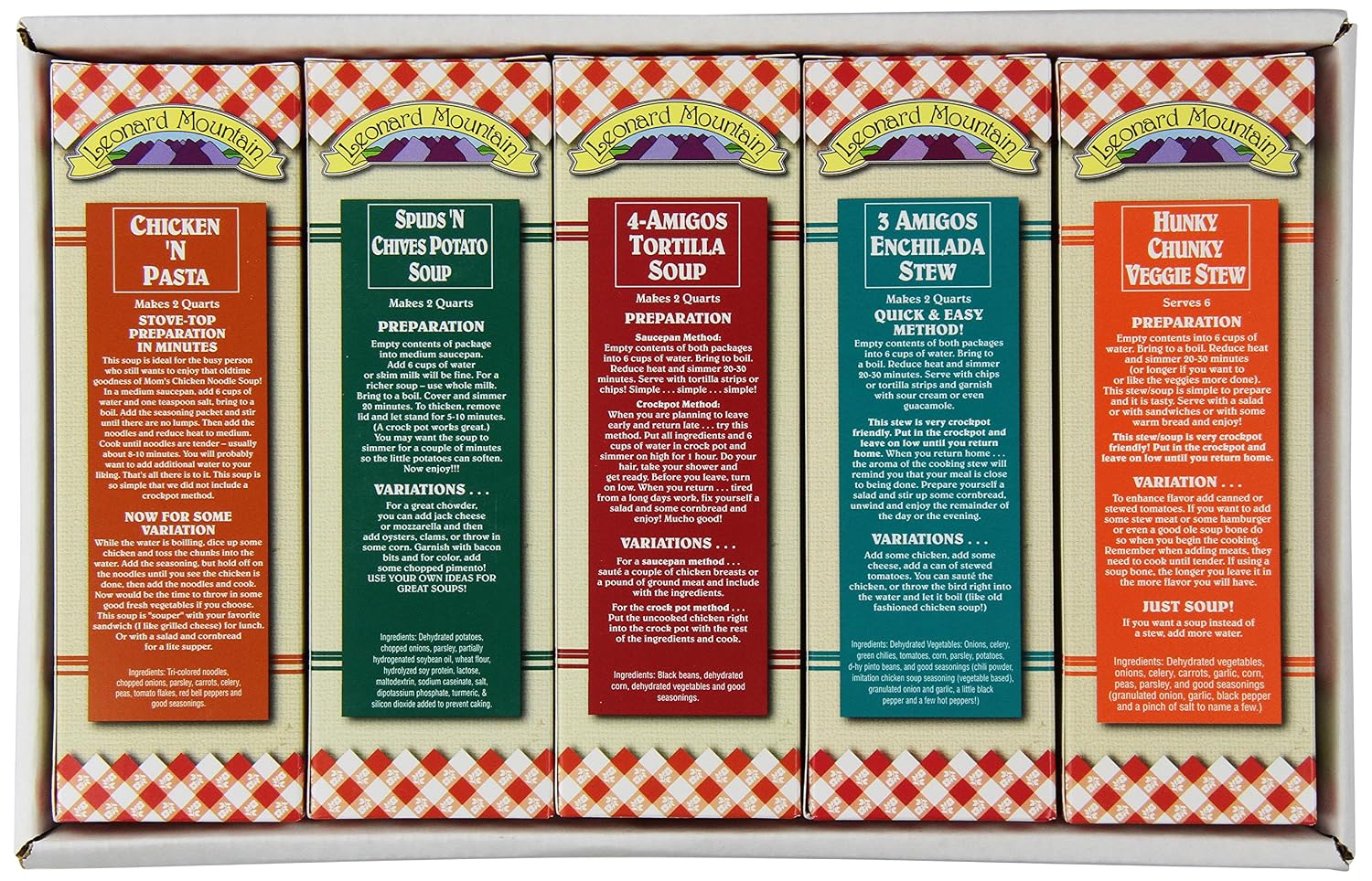 Leonard Mountain Soup Sampler Dry Soup Mix, 5 count