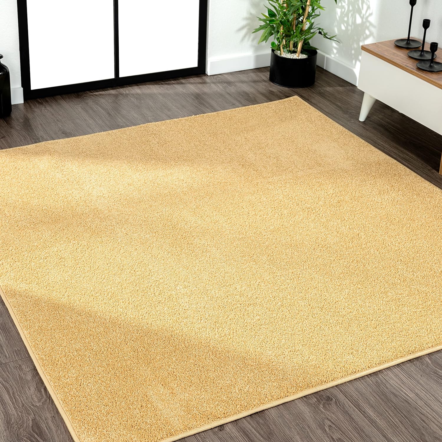 JONATHAN Y Haze Solid Low-Pile Brown Indoor Area Rug 8x10, Coastal, Bohemian, Minimalist, Classic, Easy-Cleaning for Living Room, Bedroom, Kitchen