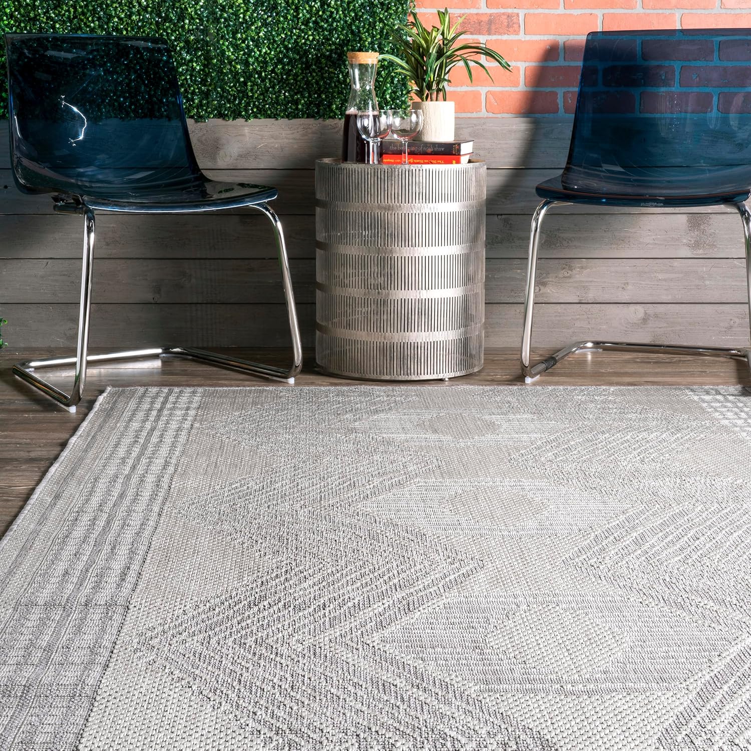 nuLOOM Ranya Light Brown Geometric Indoor/Outdoor Area Rug, 4' x 5'