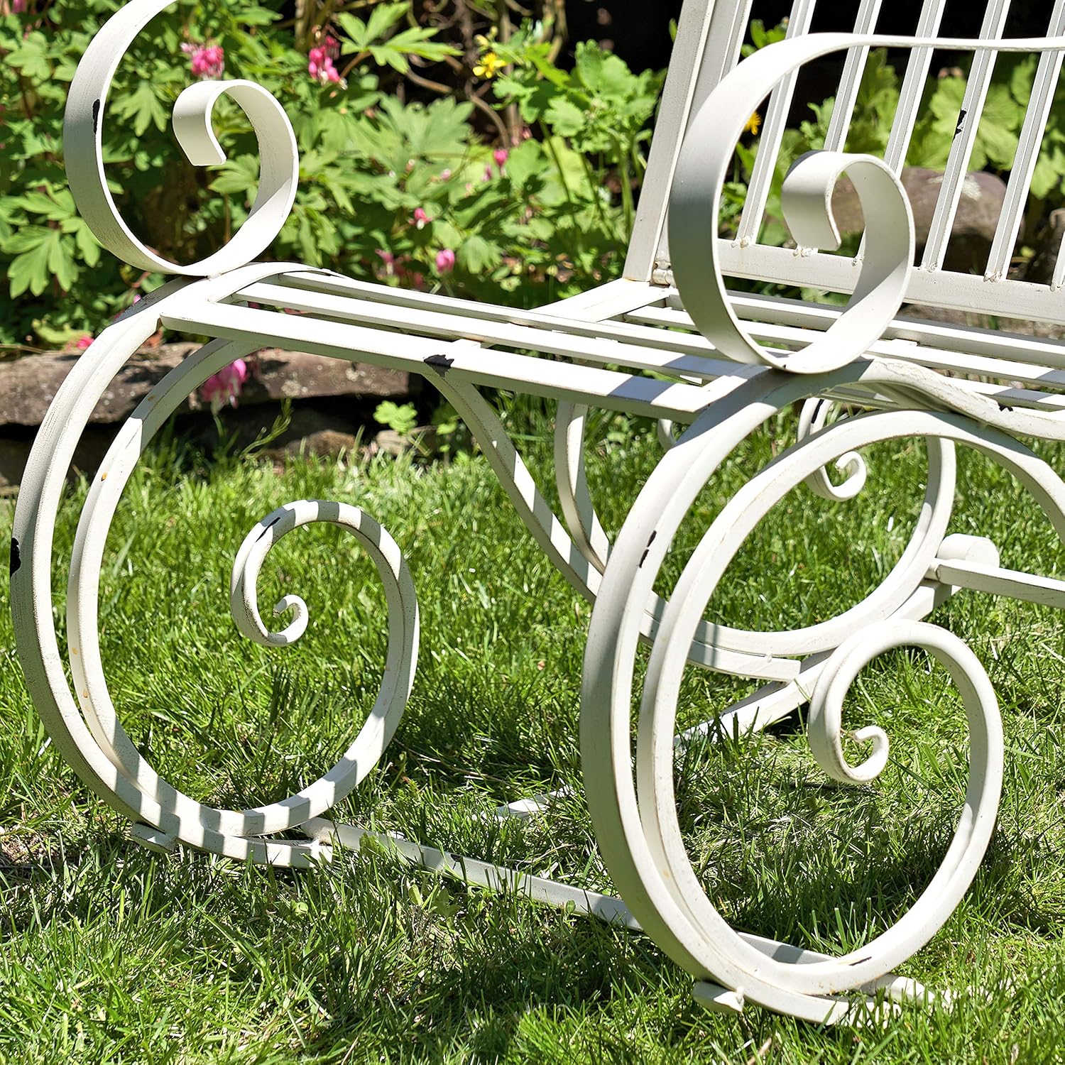 Zaer Ltd. Outdoor Metal Rocking Arm Chair (Arm Chair, Antique White)