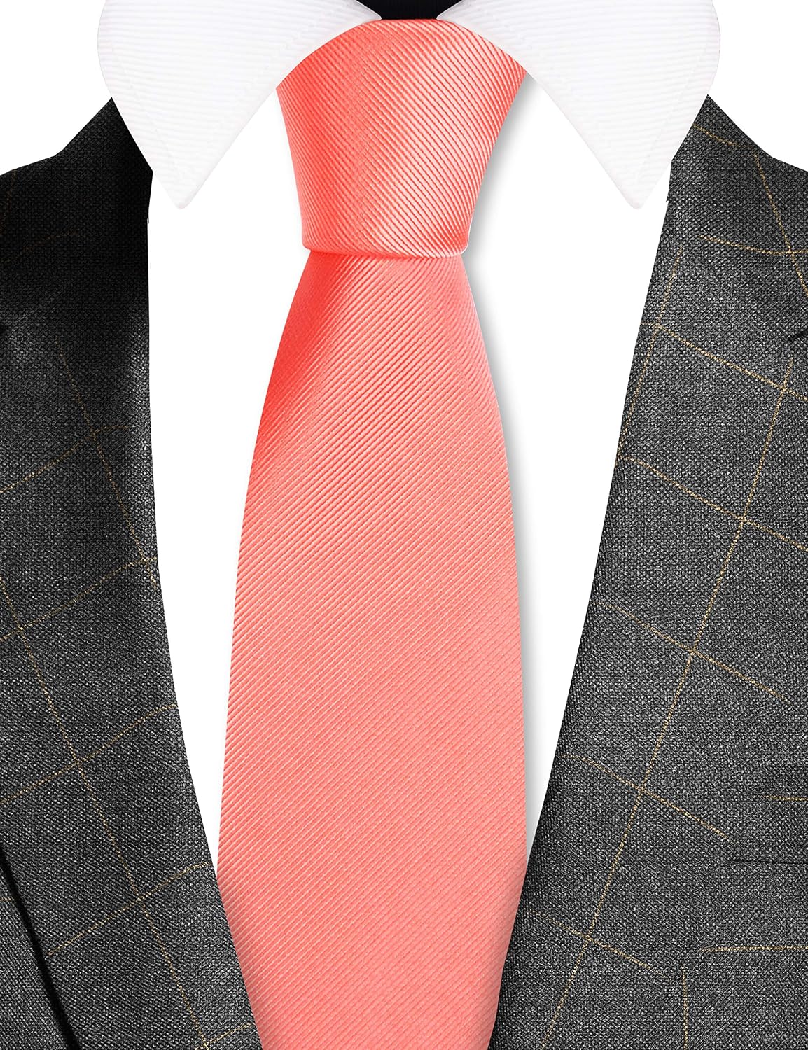 GUSLESON Classic New 3.15"（8cm） Men's Solid Color Necktie Wedding Business Tie + Gift Box