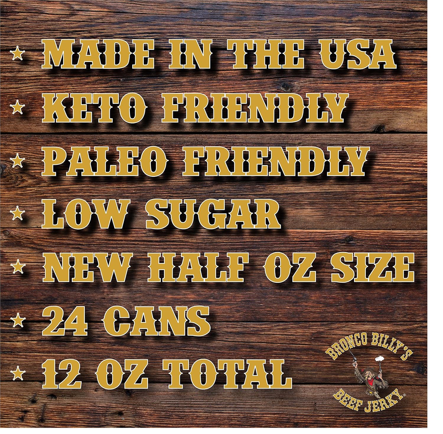 Bronco Billy's Beef Jerky Premium Shredded Beef Jerky Chew, 24 Count