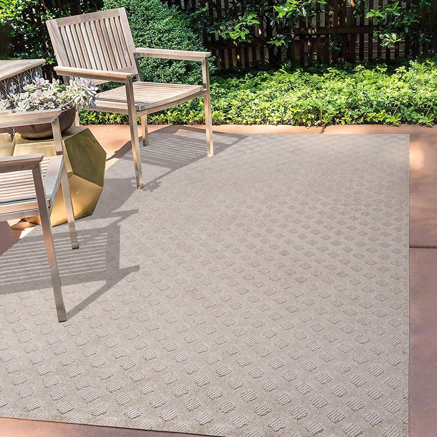 JONATHAN Y Mini-Diamond Trellis Indoor Outdoor Area Rug 3X5 White/Black, Rabat High-Low Pile for Backyard, Patio, Porch, Easy-Cleaning, High Traffic