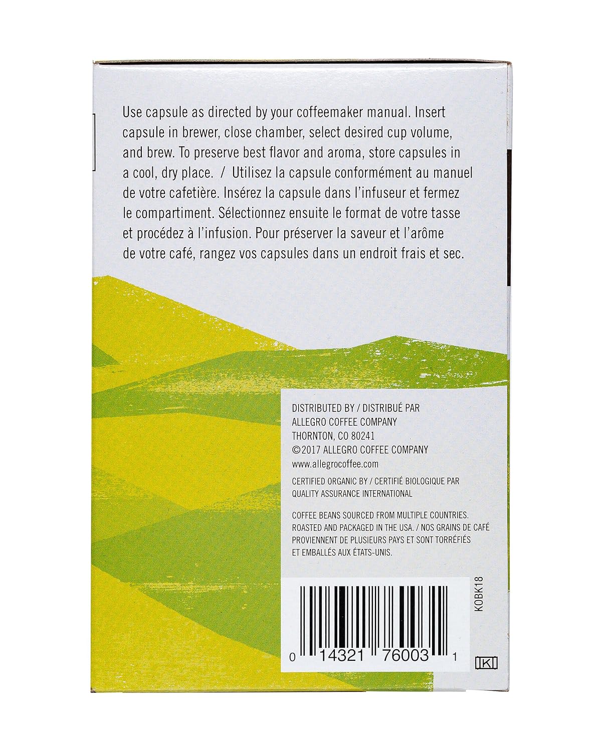 Allegro Coffee, Coffee Breakfast Blend Pods Organic 10 Count, 3.8 Ounce