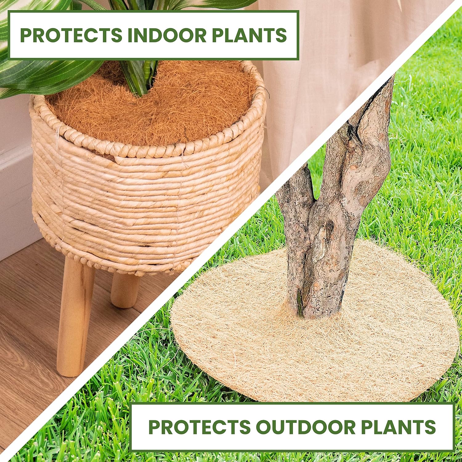 Envelor 20 pcs Coconut Fibers Mulch Ring 4 Inches Tree Protector Mat Coconut Mulch Cover Natural Coconut Fiber Weed Control Rings, Tree Ring Plant Cover for Indoor Outdoor Plants, Pot, Landscaping