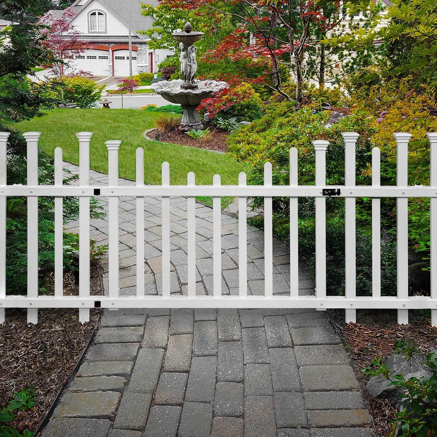 Zippity Washington Picket Gate, White Vinyl DIY No Dig Kit