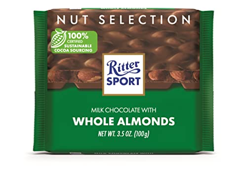 Ritter Sport Chocolate Bars with Nuts (Dark Chocolate with Hazelnuts, 3.5 Ounce (Pack of 10))