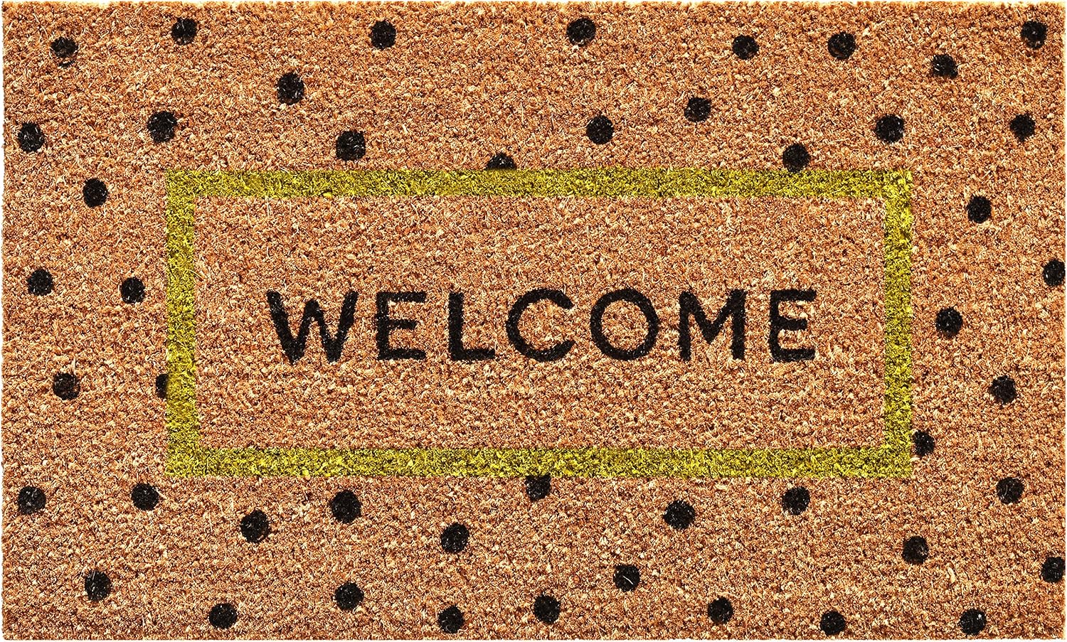 Calloway Mills 103991729 Polka-dot Fun Doormat, 17" x 29:, Natural/Green/Black
