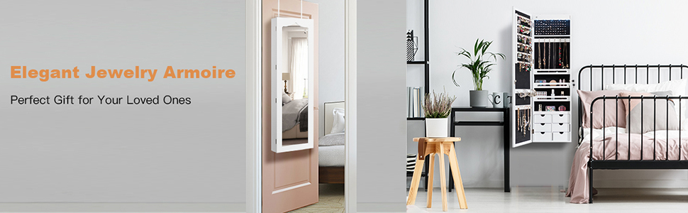 2 IN 1 MIRRORED JEWELRY CABINET
