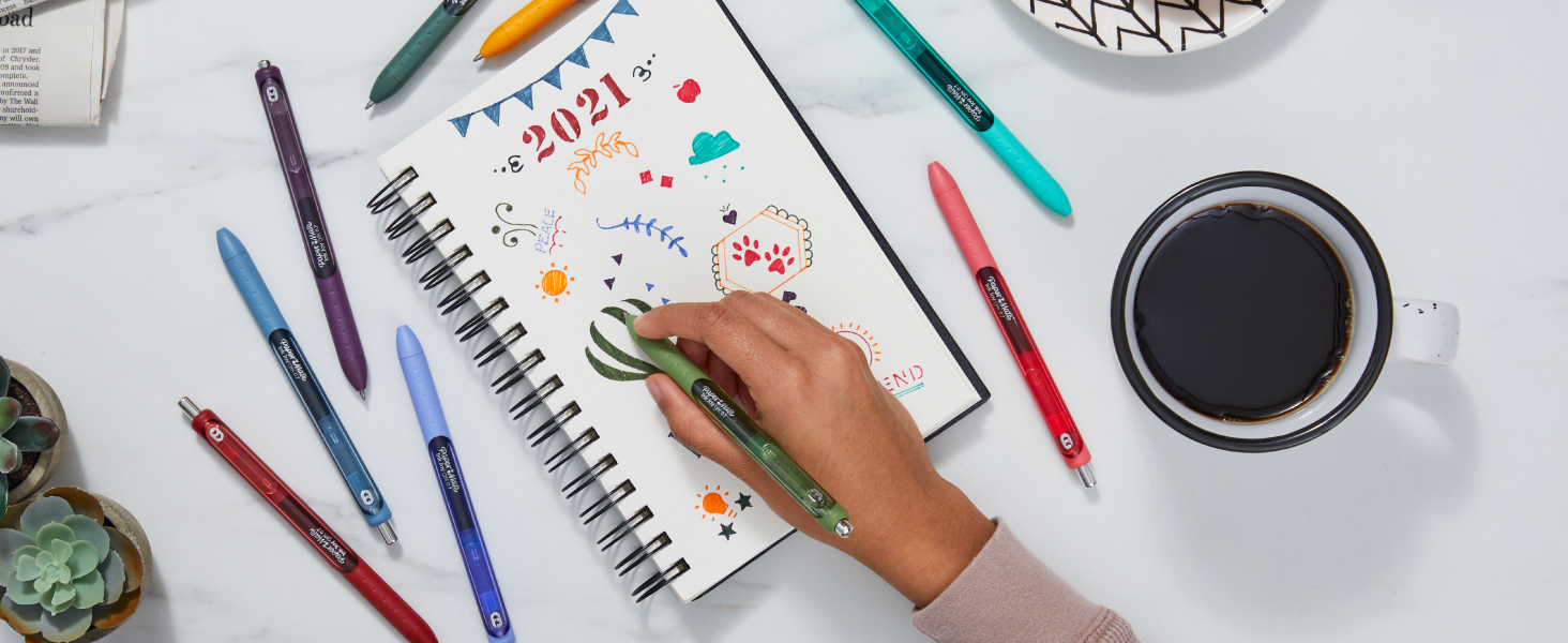 journal doodle note colorful pens desk write trendy aesthetic student teacher best smudge smear nice