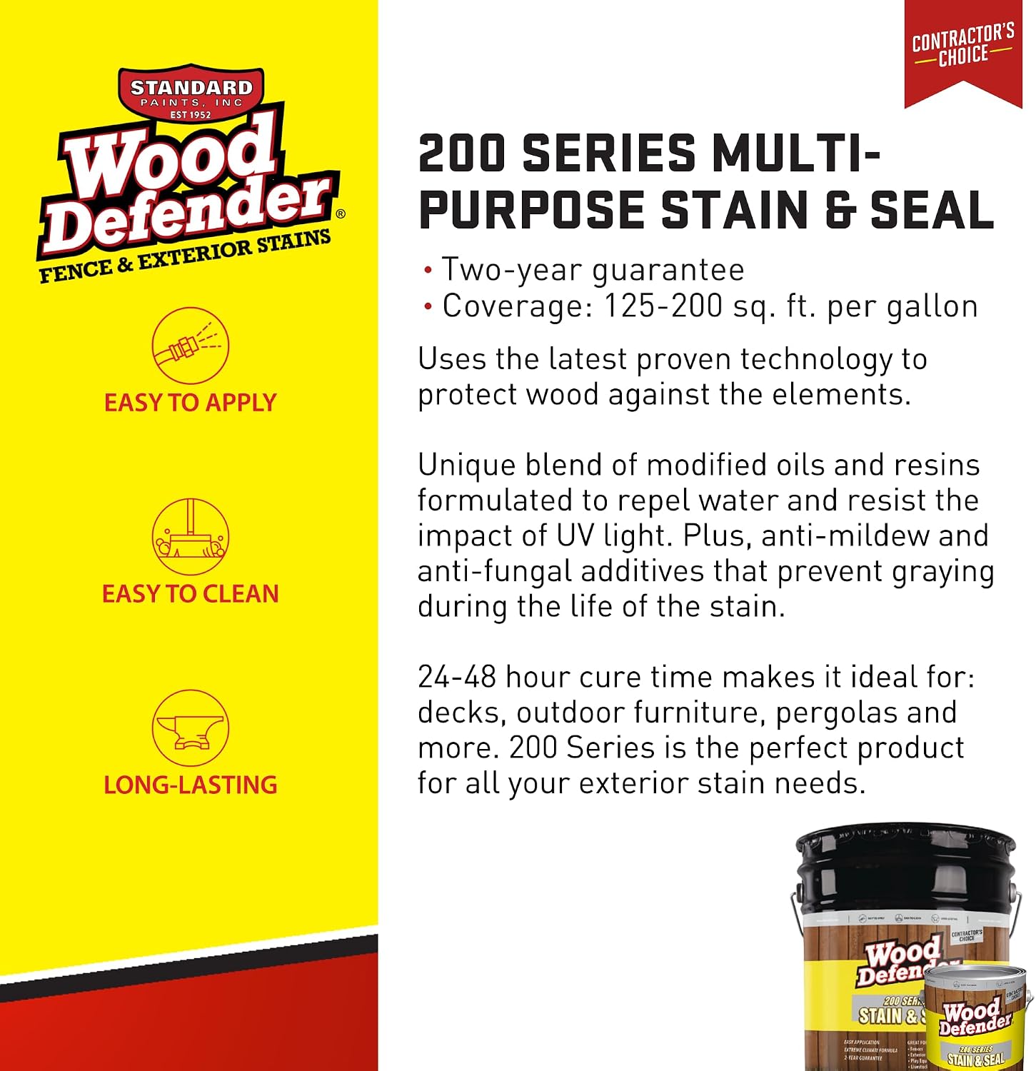 Wood Defender 200 Series Leatherwood Transparent Stain & Sealer 5-Gallon