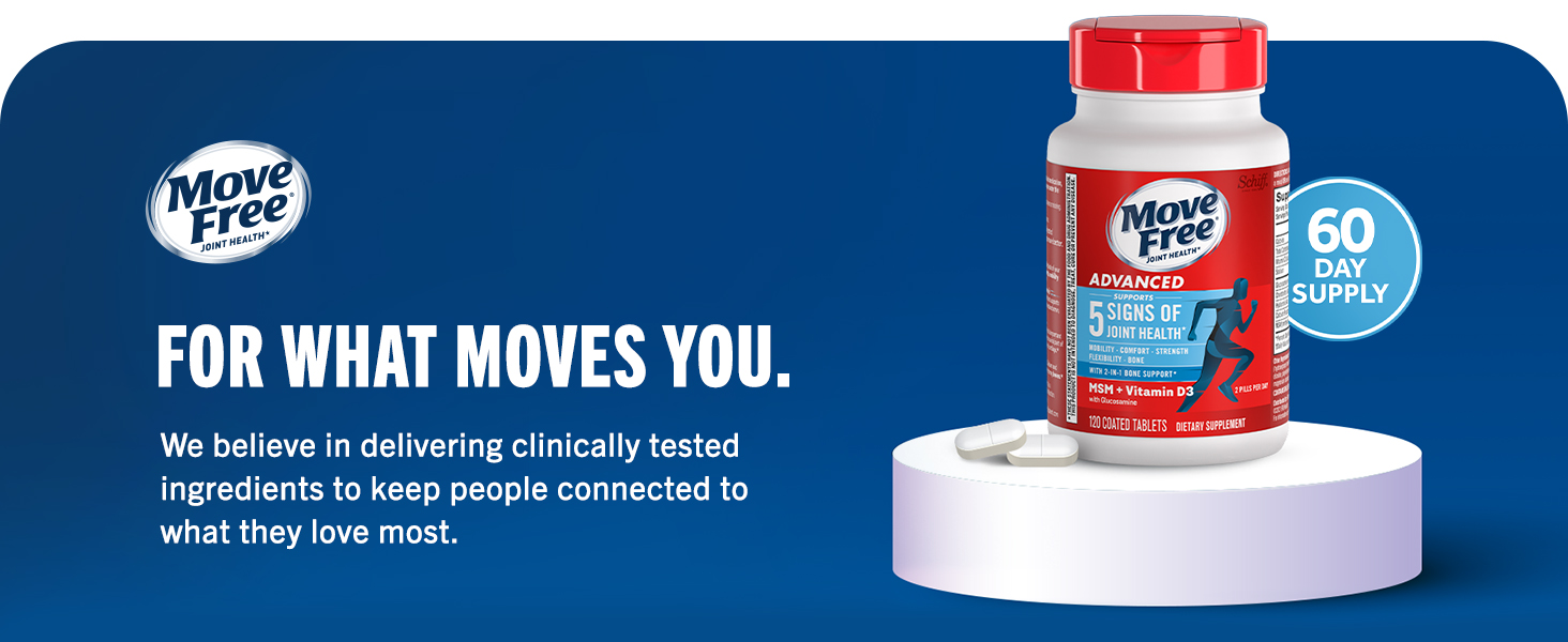 Move Free joint support supplement glucosamine MSM for joint health
