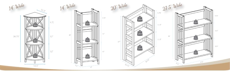 casual home folding bookcase