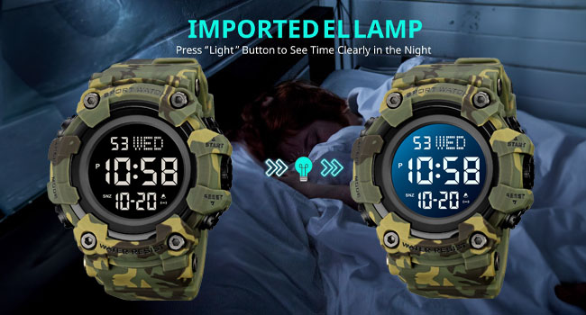 FANMIS Mens Military Multifunction Digital LED Watch