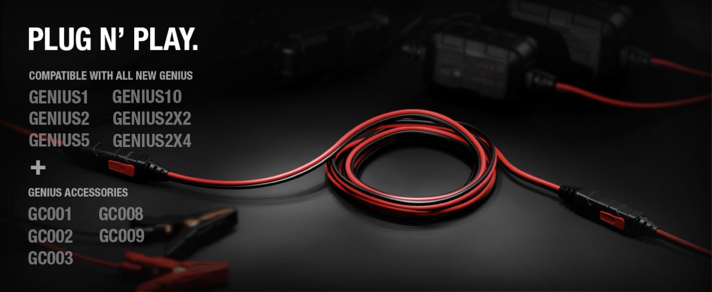 NOCO GC004 X-Connect 10-Foot (3m) Extension Cable Accessory For NOCO Genius Smart Battery Chargers
