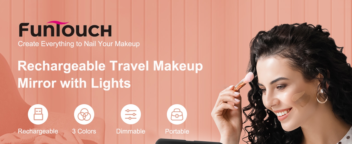 travel makeup mirror with lights