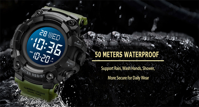 FANMIS Mens Military Multifunction Digital LED Watch