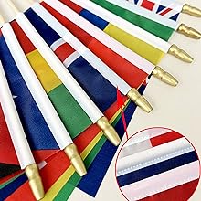 TSMD 12 Pack Small Mini Countries Flags