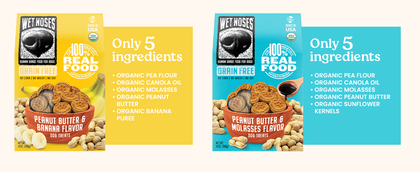 Grain-Free Organic Dog Treats, Human-Grade Non-GMO Crunchy Training Snacks for All Dogs
