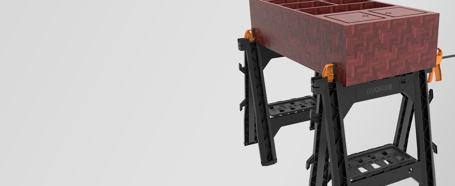 sawhorse, clamping sawhorse, folding sawhorse, best saw horses, plastic saw horses