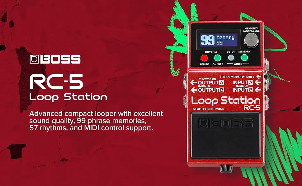 looper, boss, loop station, rc, rc-5, ed sheeran, guitar, bass, keyboard, pro, MIDI, rhythm, drums