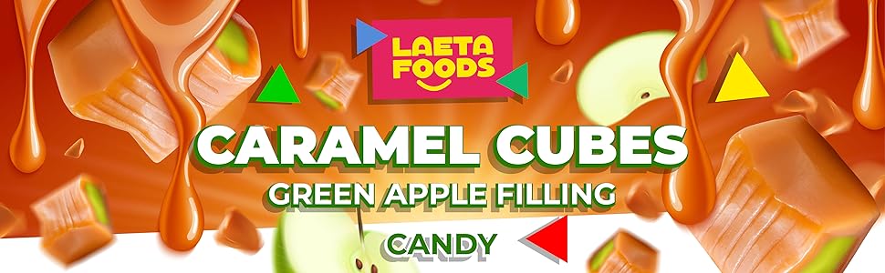 vanilla caramel cube candy square soft chewy apple fill baking individual wrap pack decor dessert