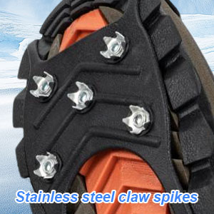 2 Pairs Ice Cleats for Shoes and Boots, 8 Steel Gripper Spikes Non-Slip Traction Cleats, Micro Shoe