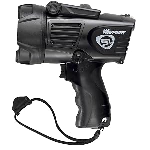 Streamlight 44902 Waypoint LED High-Performance Pistol-Grip Spotlight, black, side view.
