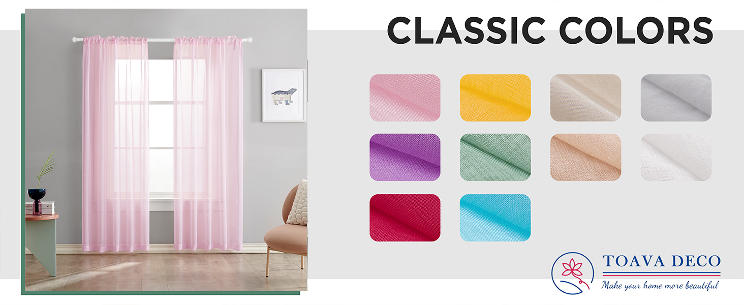 pink semi sheer curtains
