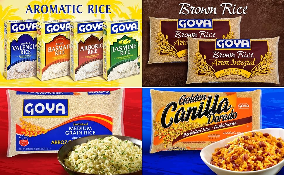 Goya Medium Grain Rice Parboiled Golden Rice Jasmine Basmati Rice Brown Rice