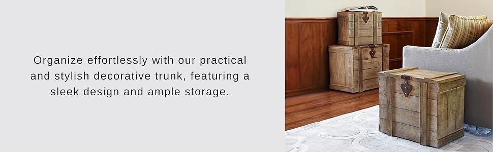 organize effortlessly with out practical and stylish decorative trunk with a sleek design