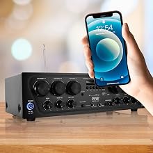 Bluetooth Home Audio Amplifier System - Upgraded 6 Channel 750 Watt Wireless Home Audio Sound Power