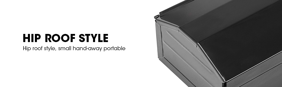 Torin 16" Hip Roof Style Portable Steel Tool Box with Metal Latch Closure, Black