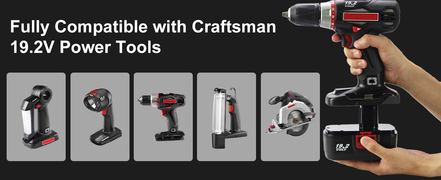Compatible with Craftsman 19.2 volt battery