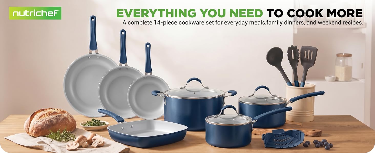ware pots and pans nonstick pan frying cookware sets silverware set house blue diamond