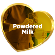 Image of a heart displaying how NIDO is a powdered milk that you mix with water