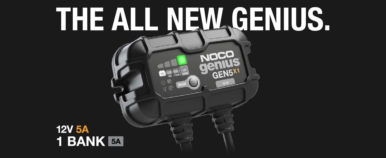 GEN5X1, 1-Bank, 5-Amp Fully-Automatic Smart Marine Charger, 12V Onboard Battery Charger